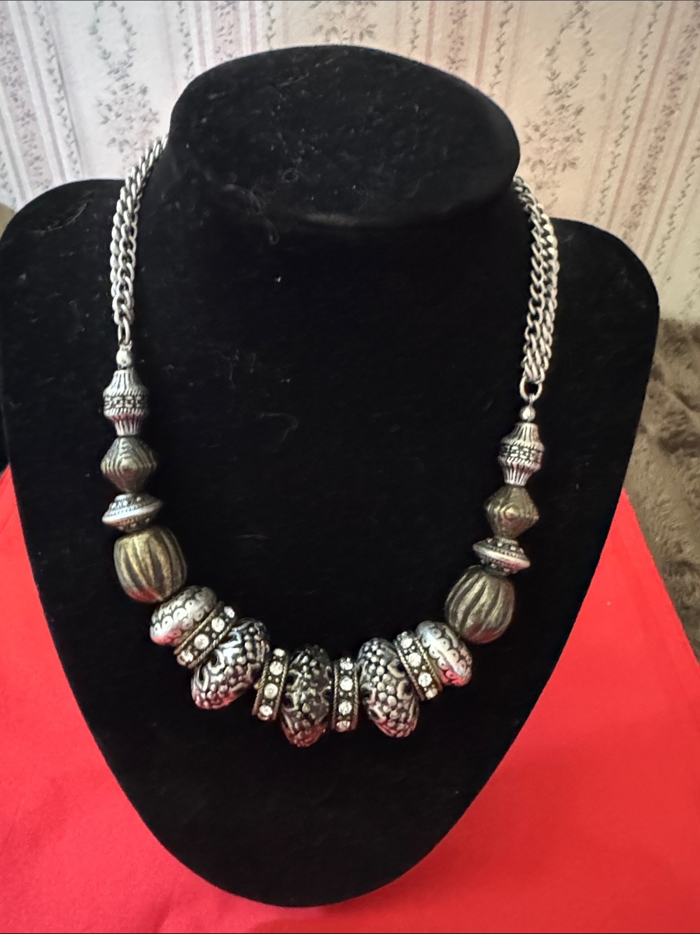 Premier Designs Silver and Gold Chunky Necklace Set
